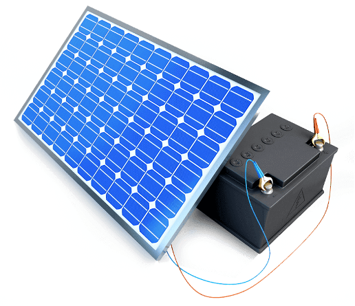 batería panel solar