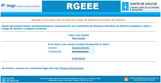 registro certificado energetico galicia