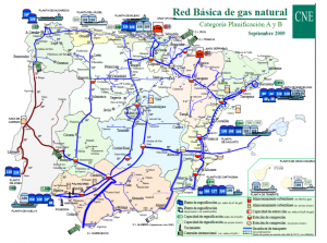 Red de distribución del gas natural en España