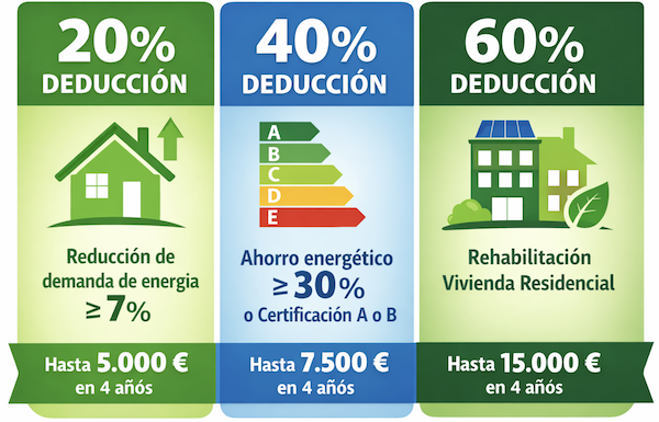 tipos deduccion mejora energetica